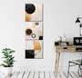 Wallity FAH14 Pintura Decorativa en Lienzo de 3 Piezas, Dorado y Negro